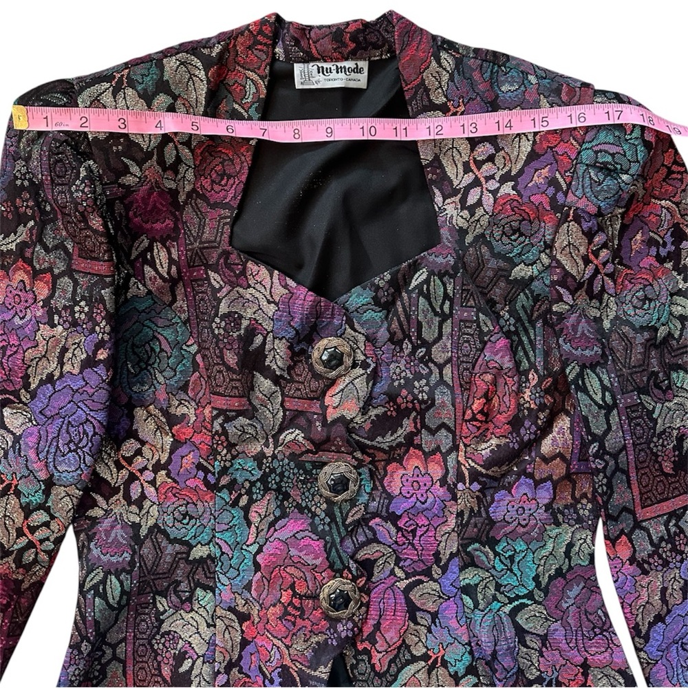 NU-MODE Vintage Puff Sleeve Peplum Brocade Blazer - Picture 10 of 17